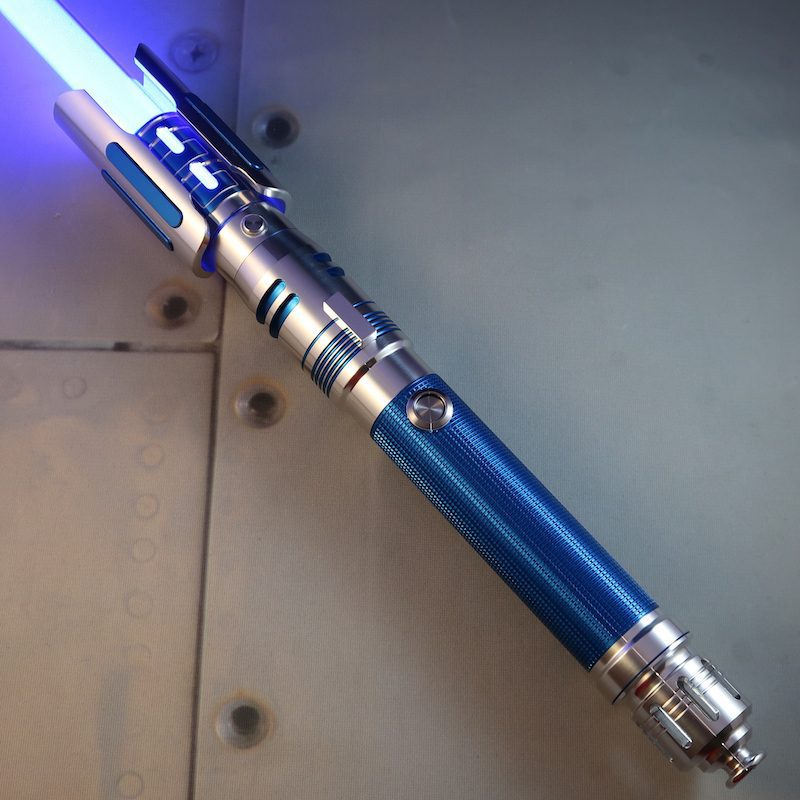 Azure Fallen Combat Ready Custom Lightsaber Emitter With Ignited View